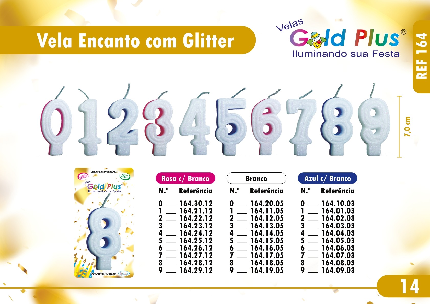 REF. 164 - VELA ENCANTO COM GLITTER