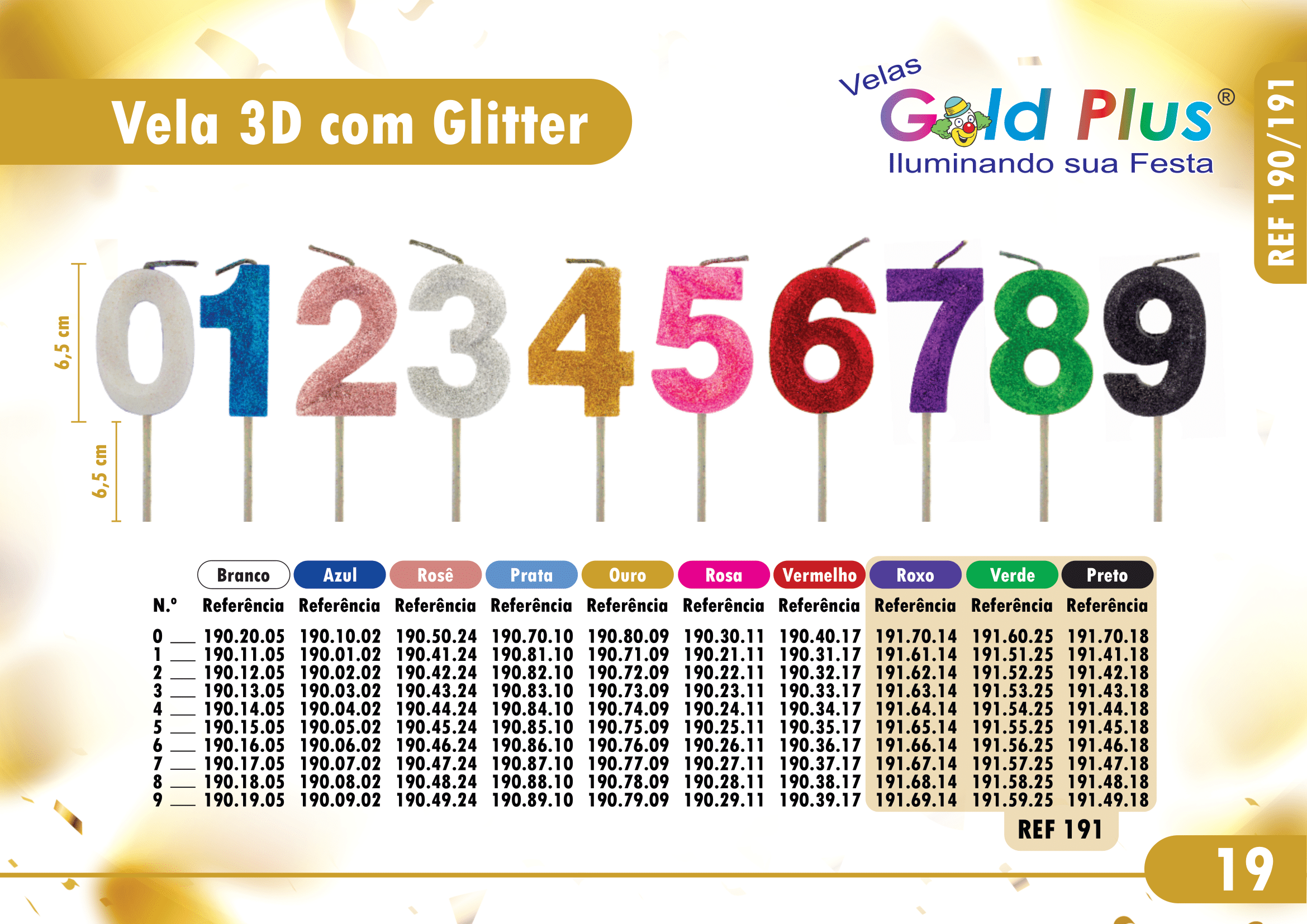 REF. 190 - VELA NUMERICA 3 D GRANDE